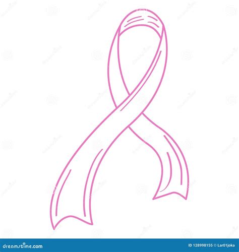 Outline Of A Pink Ribbon Breast Cancer Campaign Stock Vector Illustration Of Disease