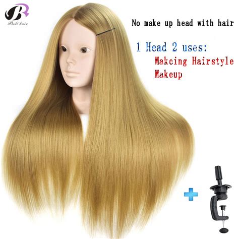 Boli Hair 26blonde Long Hair Professional Training Mannequin Head Makeup Hairdressing Dummy