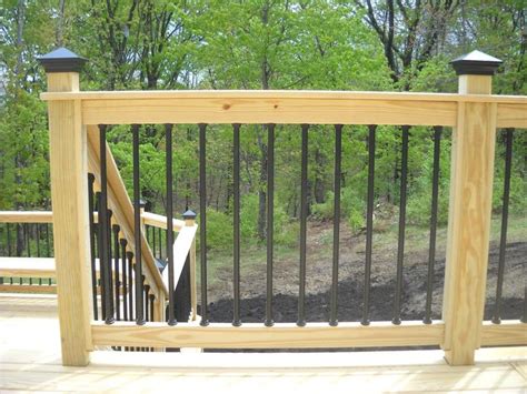 Compared to a vertical deck railing, a horizontal deck railing just needs less material for being constructed. Pressure Treated Wood Deck Railing See plenty Deck Railing ...