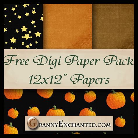 Granny Enchanteds Blog Free Black Pumpkin Digi Scrapbook Paper Pack
