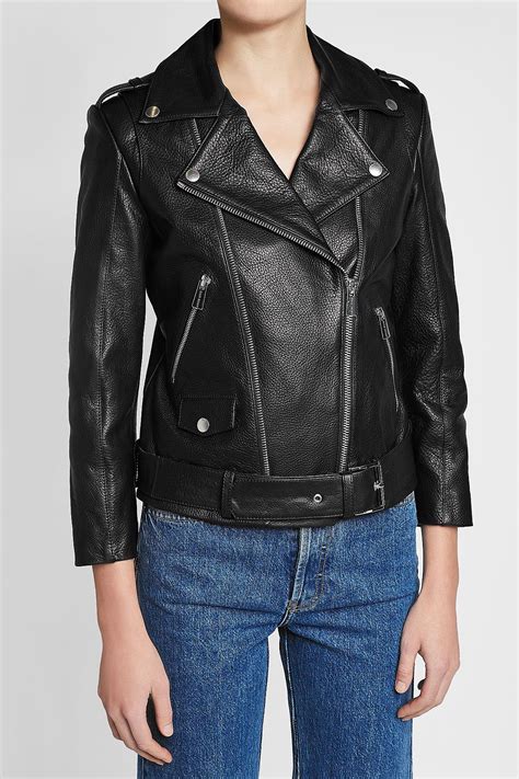 Anine Bing Leather Biker Jacket In Black Lyst