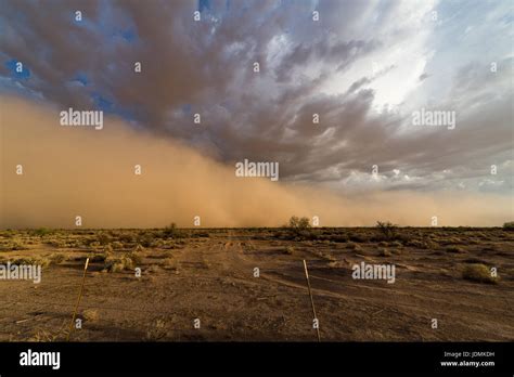 Dust Storm Approaching Phoenix Arizona During The Summer Monsoon Stock