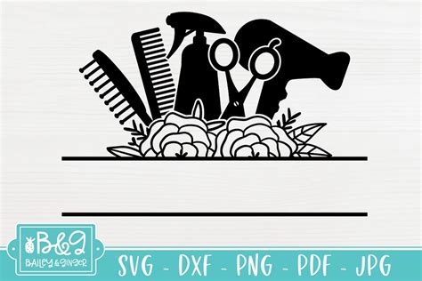 Hairdresser Svg Hairdresser Cut Filehairstylist Monogram Frame Svg