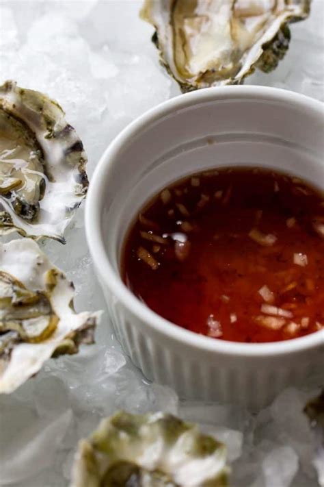 This unique recipe cooks up the oysters in a half shell on the. Mignonette Sauce for Oysters | Homemade sauce for oyster ...