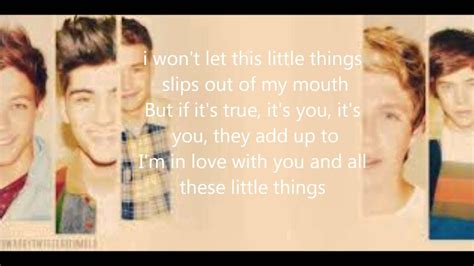 One Direction Little Things Lyrics On Screen Youtube