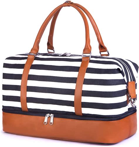Suvom Women Weekend Bag Canvas Overnight Travel Tote Bag Weekender Bag Carry On Shoulder Duffel