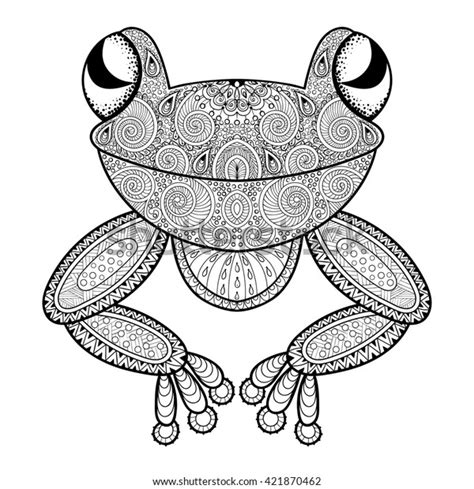 Zentangle Frog Adult Anti Stress Coloring Stock Illustration 421870462
