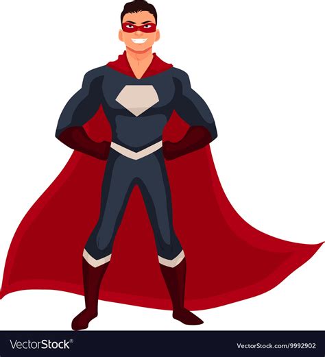 Superhero Man In Cape And Usual Clothes Royalty Free Vector