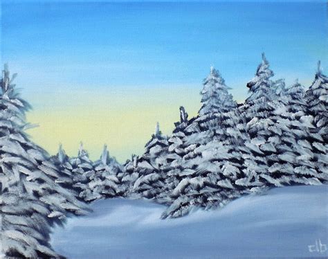 Snowy Tree Painting 14 X 11 Original Oil Painting Landscape Painting