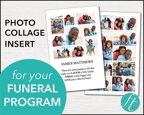 Photo Collage Templates In 2020 Funeral Programs Photo Collage