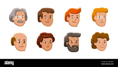 People Icons Male And Female Faces Avatars In Flat Style Vector