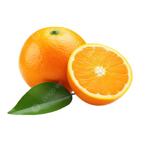 Orange Fruit And Slice Half Leaf Isolated Orange Clipping Grapefruit