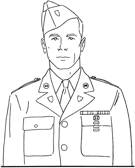 Coloringanddrawings.com provides you with the opportunity to color or print your military soldier drawing online for free. Man in Army Dress Uniform | ClipArt ETC