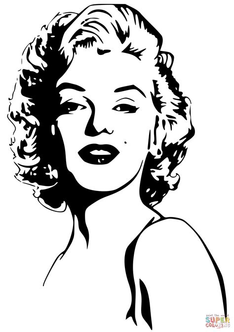 Easy marilyn monroe drawing marilyn monroe coloring page. Marilyn Monroe coloring page | Free Printable Coloring Pages