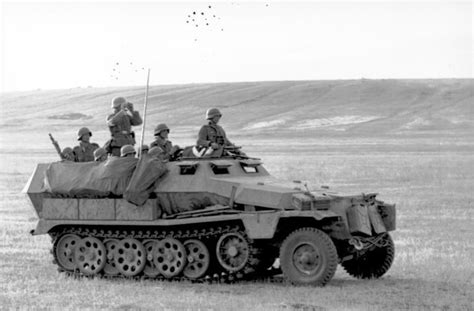 Photo German Troops Observing The Field In A Sdkfz 251 Halftrack
