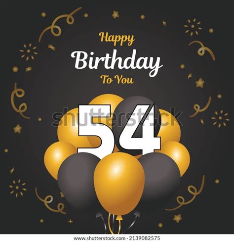 Happy 54th Birthday Greeting Card Vector Stock Vector Royalty Free