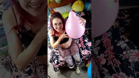 Looner Girl Inflating A Pink Balloon No Pop Youtube