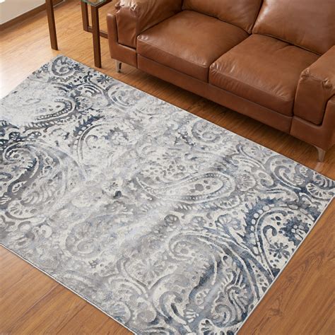 Paradise Jacquard Woven Carpet 150x210cm Grey Polyester