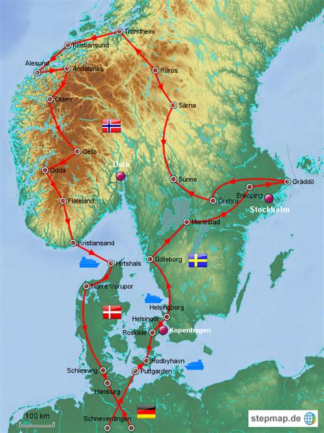 Stepmap Skandinavien 2015 Übersicht Landkarte Für Europa