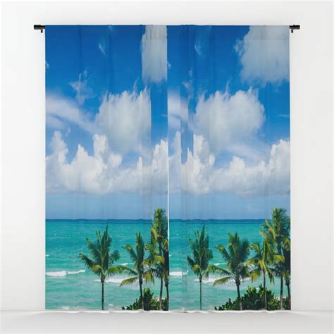 Miami Palms Window Curtain Blackout Curtain Sheer Curtain Nautical
