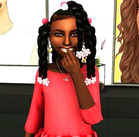 Ebonix Xoe Sims Hair Sims 4 Black Hair Toddler Cc Sims 4