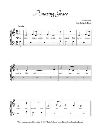 Preview amazing grace my chains are gone hx 318826 sheet. Amazing Grace - free easy Hymn sheet music with lyrics
