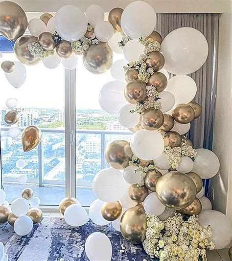 White Gold Balloon Garland Arch Kit Etsy In 2021 Wedding Balloon