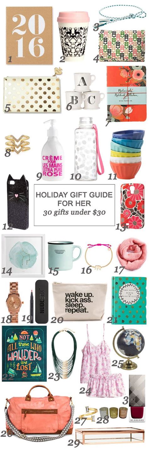 Shop best birthday gifts for girlfriend like flowers & cakes, accessories, fashion, jewellery etc. Holiday Gift Guide For Her: 30 Gifts Under $30 | Christmas ...