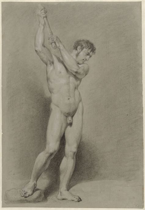 Standing Male Nude Holding A Stick Above His Head Hot Sex Picture