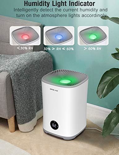 Vearmoad Evaporative Humidifier For Bedroom Mist Free Top Fill Quiet