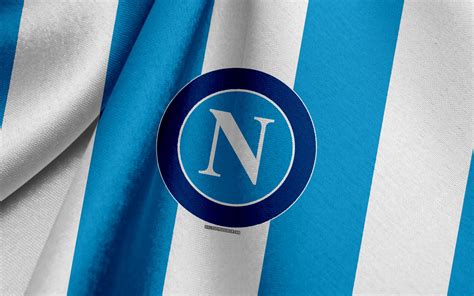 Download Wallpapers Ssc Napoli Italian Football Team White Blue Flag