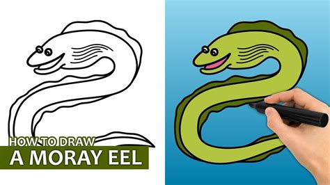 How To Draw A Moray Eel Easy Drawing Tutorial Youtube