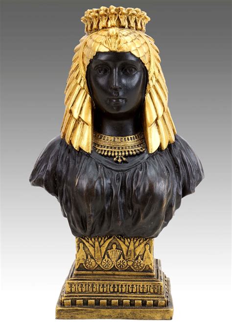 Egyptian Cleopatra Bust Greek Statue Signed Milo