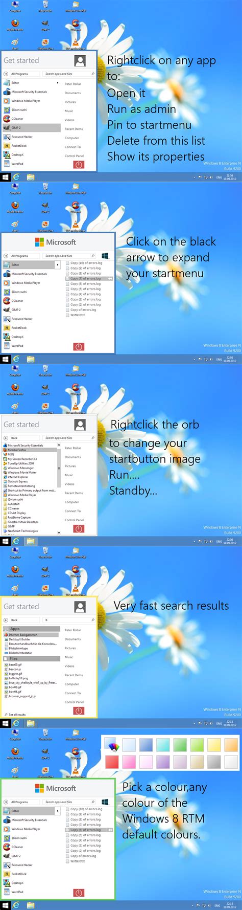 Скачать Скин для программы Vistart в стиле Windows 8 Os Styleru