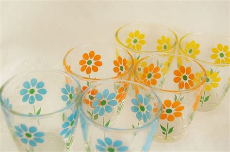 Hazel Atlas Glasses Set Of Sour Cream Glass Vintage Decorative