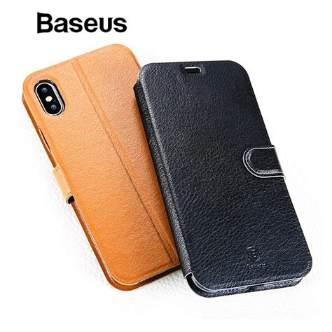 Buy Baseus For Iphone X Case Luxury Flip Pu Leather