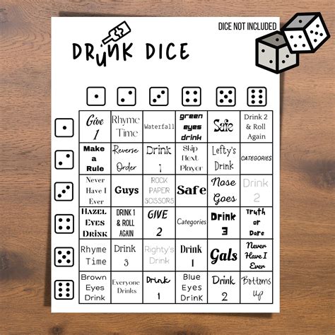 Drunk Dice Drinking Game Great For Pre Games Parties Bachelorette