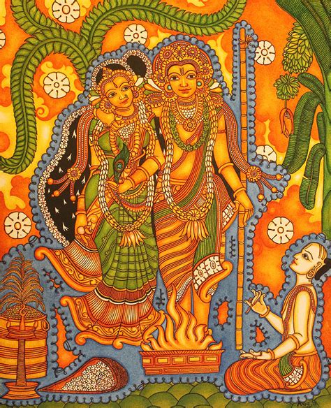 Agnisakshi Kerala Brahmin Marriage Painting By Anu Edasseri Fine Art