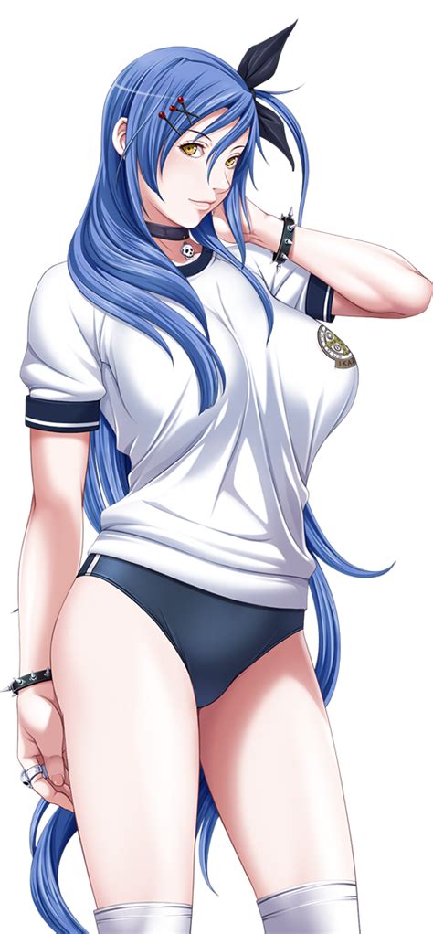 sei shoujo ikazaki reia p a potential ability game cg 1girl blue hair bracelet breasts