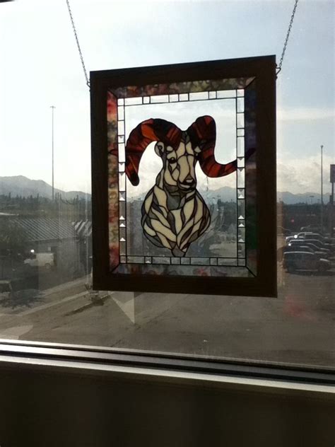 Dall Sheep Stained Glass Stained Glass Crafts Stained Glass Panels