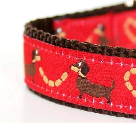 Dachshund Lovers Dog Collar Red Wiener Dog Pet Accessories Etsy