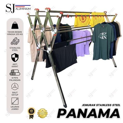 Promo Jemuran Pakaian Baju Handuk Stainless Steel Panama Palang