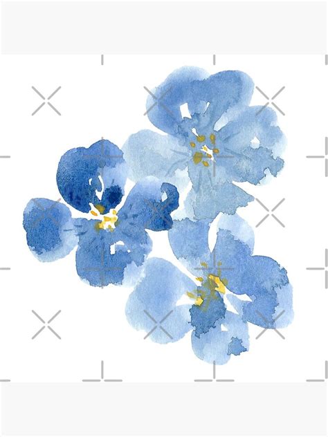 Little Blue Flowers ~ Stickers Pin For Sale By Apricotblossom Redbubble