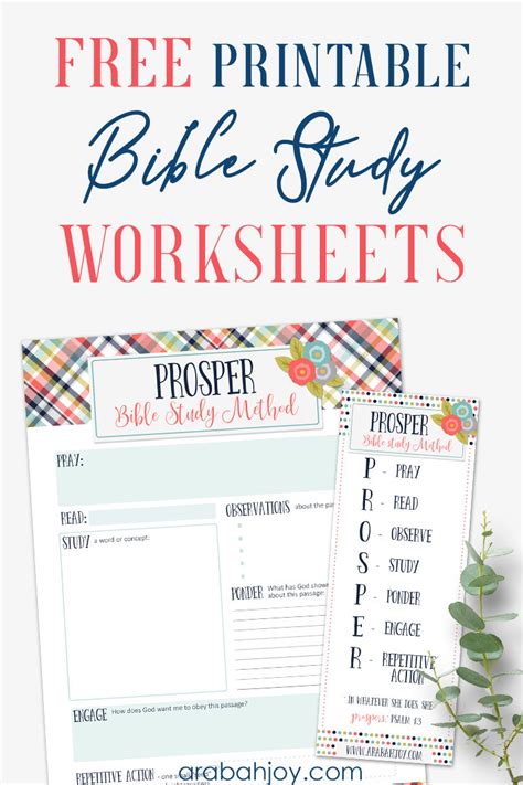 Free Printable Bible Study Worksheets — Db