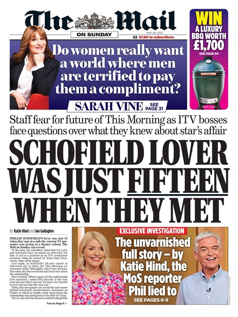 mail on sunday front page 28th of may 2023 tomorrow s papers today