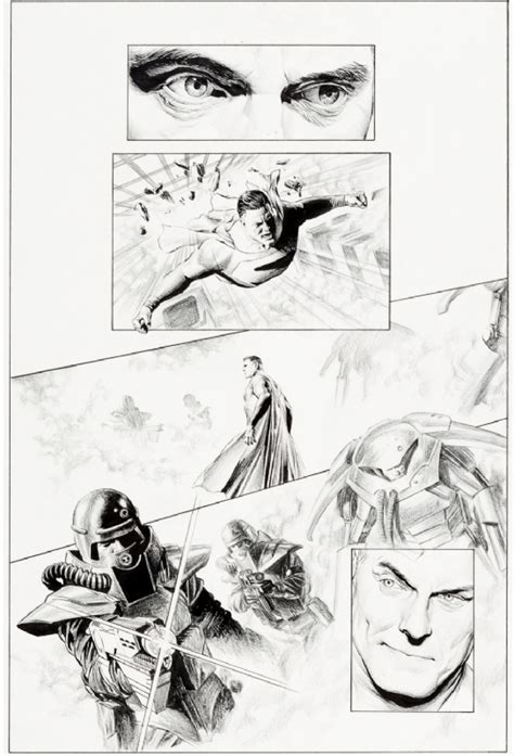 Alex Ross Kingdom Come Superman Page In Anand Roys Hall H Comic Art