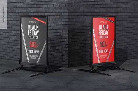 Premium Psd Black Friday Sidewalk Signs Mockup