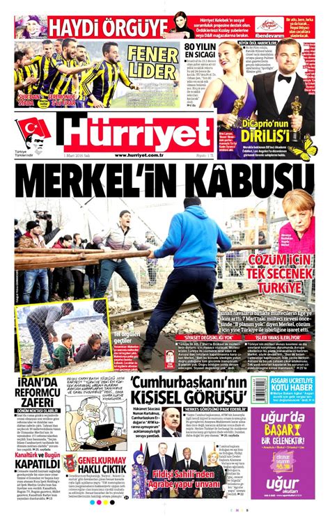 Gazete Man Etleri H Rriyet Milliyet Ve S Zc Ne Yazd Internet Haber