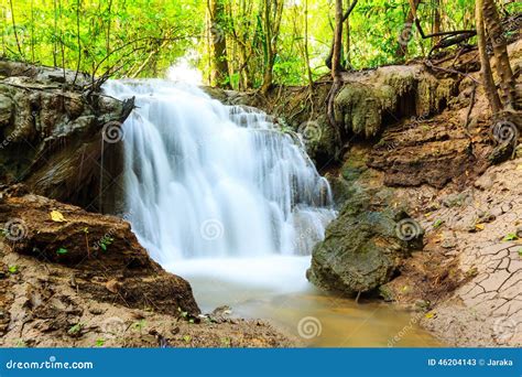 Huai Mae Kamin Waterfall Stock Image Image Of Outside 46204143