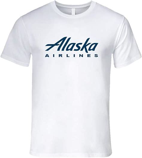 Alaska Airlines Retro Logo Us Airline Tee Mens White T Shirt Size S